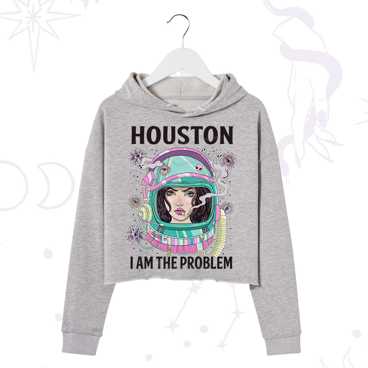 Purplehecate Houston I am the problem Crop Hoodie
