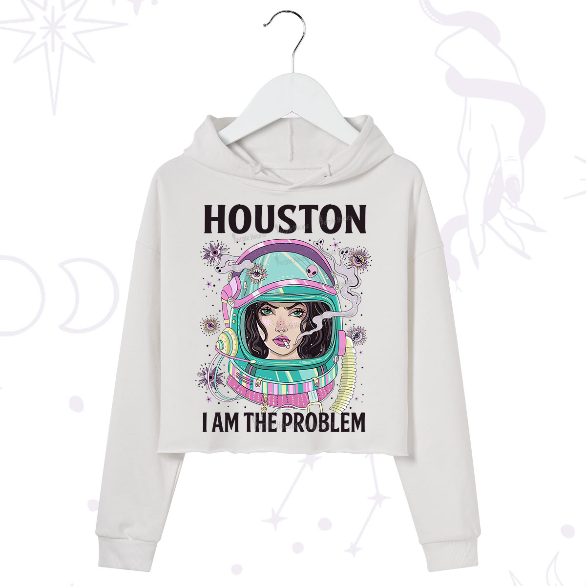 Purplehecate Houston I am the problem Crop Hoodie