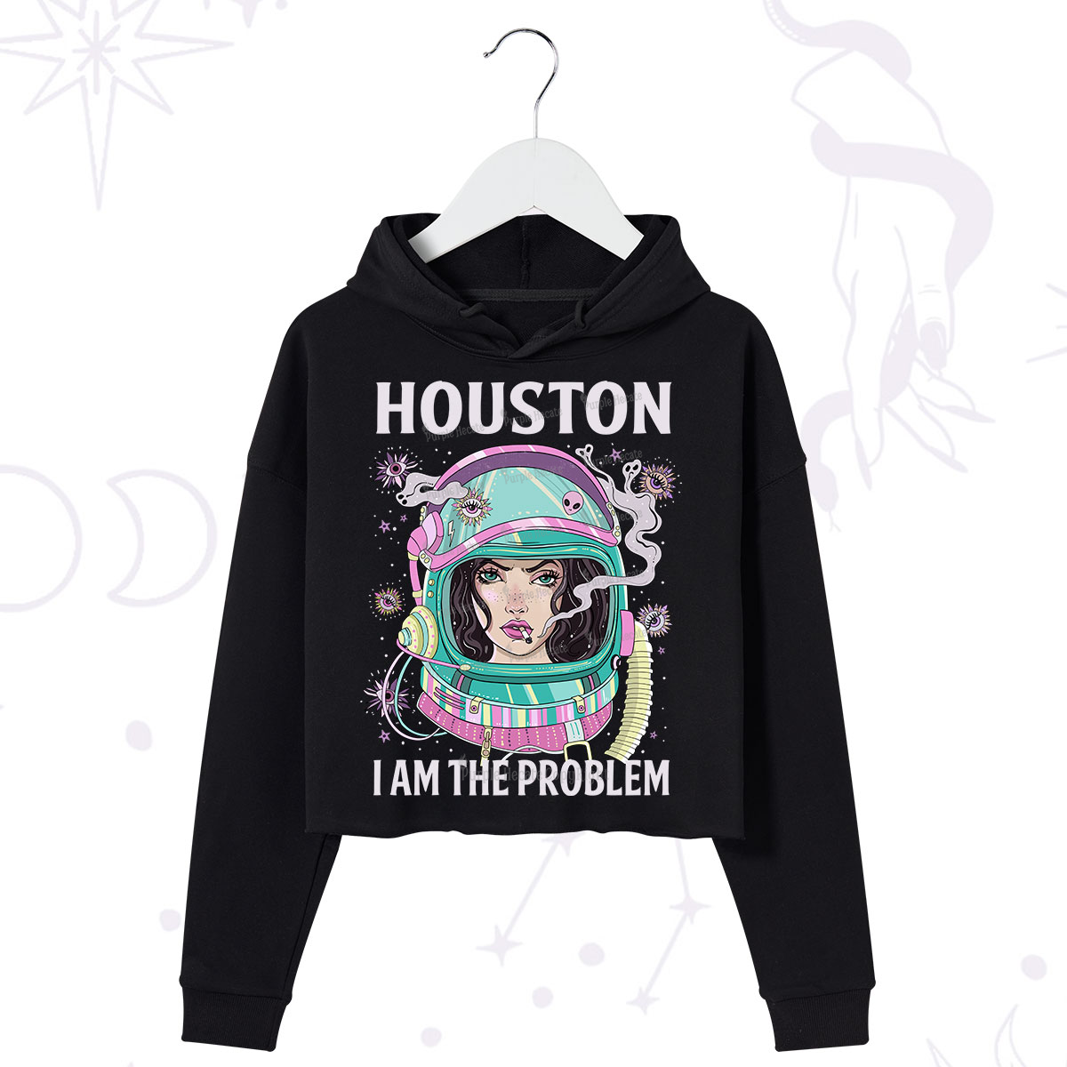 Purplehecate Houston I am the problem Crop Hoodie