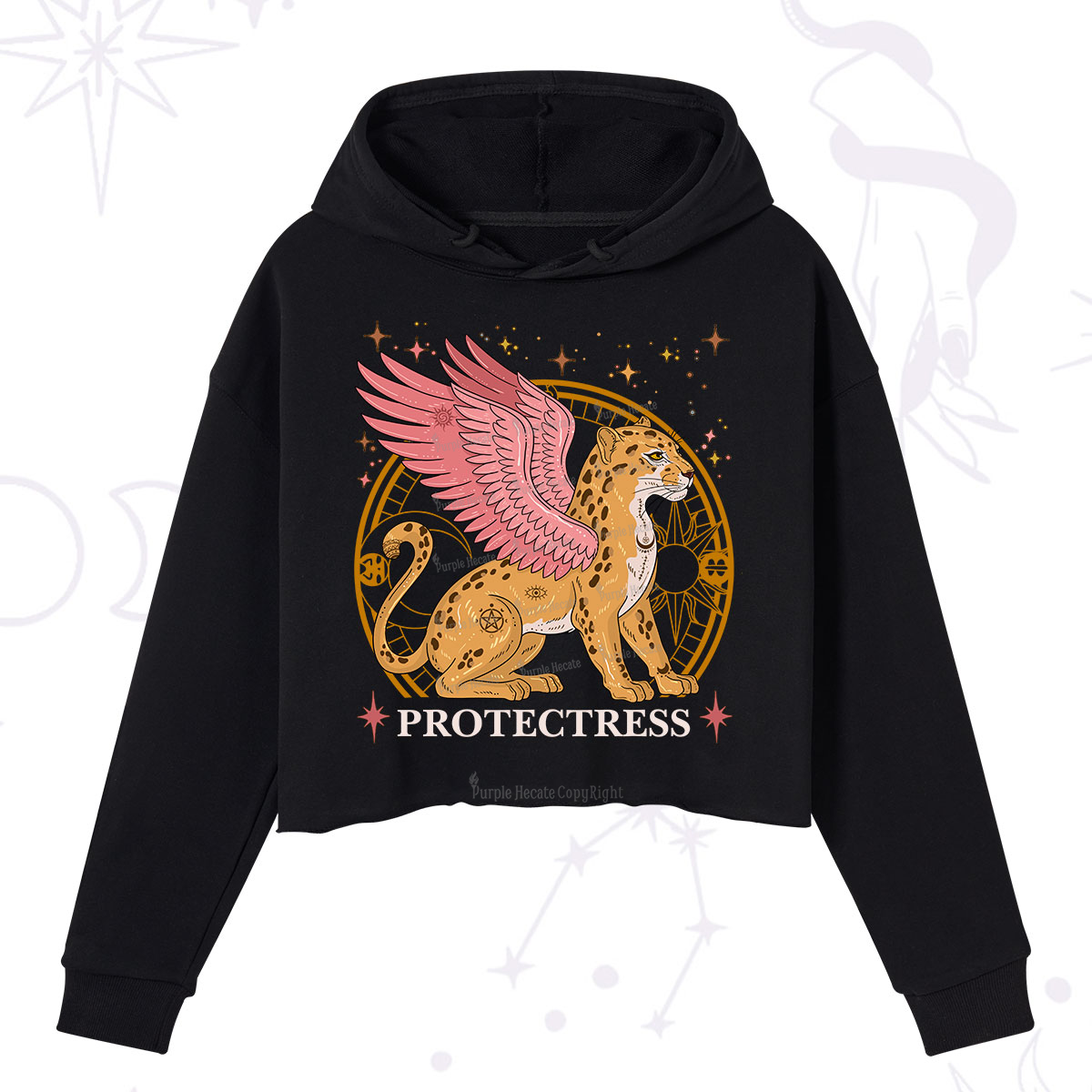 Purplehecate Celestial Protectress Crop Hoodie