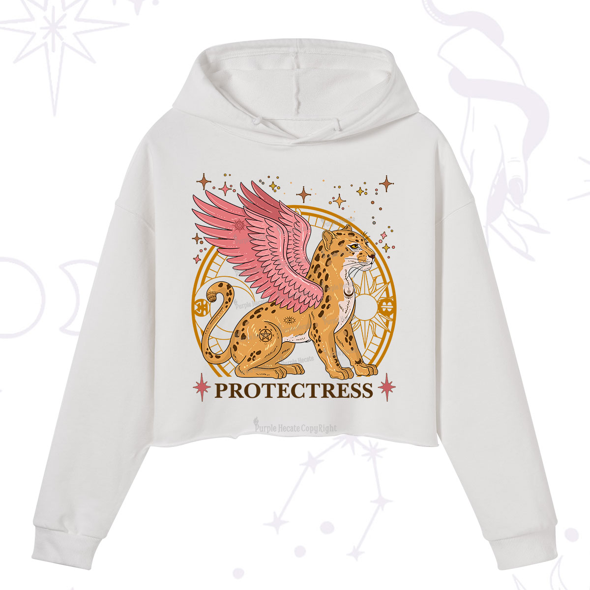 Purplehecate Celestial Protectress Crop Hoodie