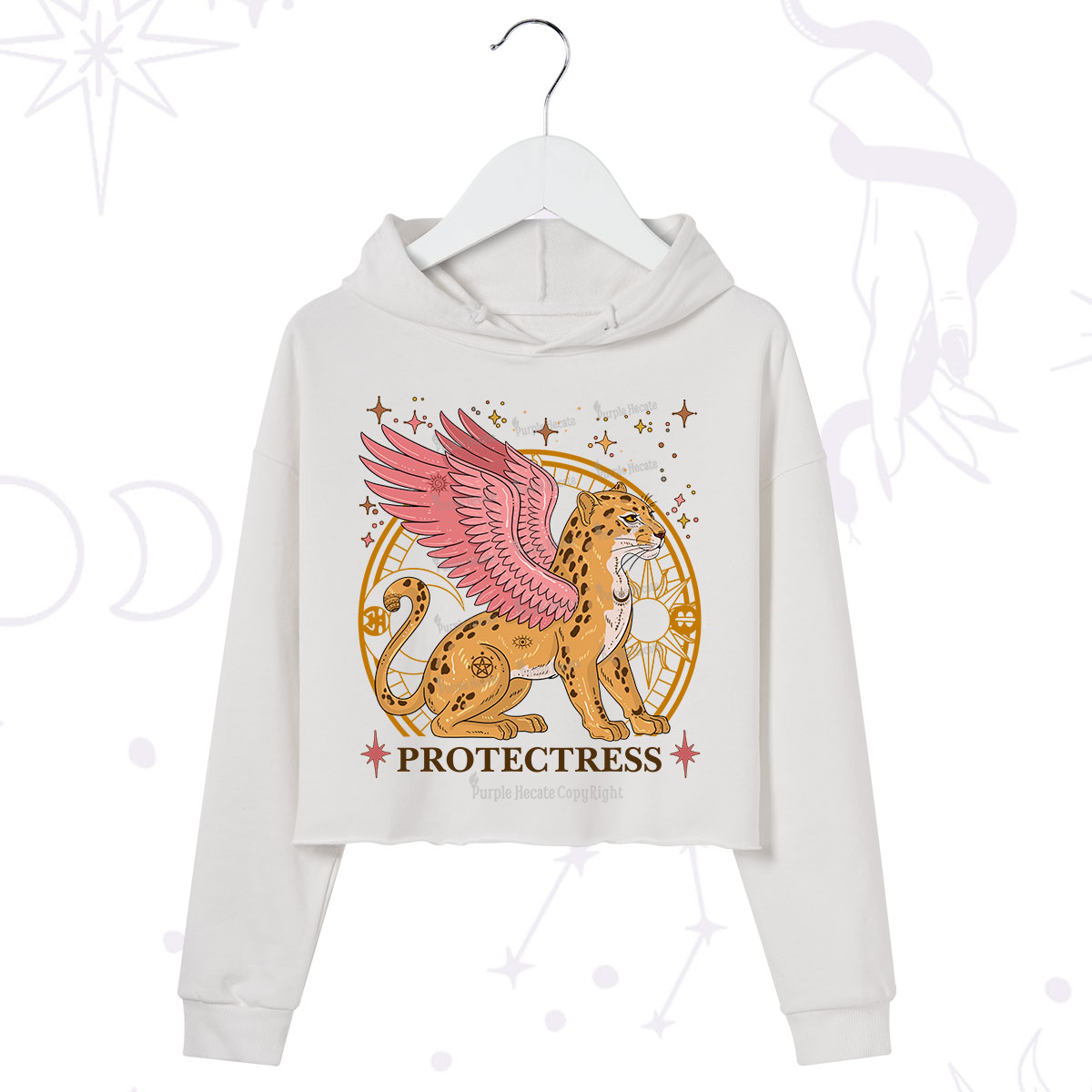 Purplehecate Celestial Protectress Crop Hoodie