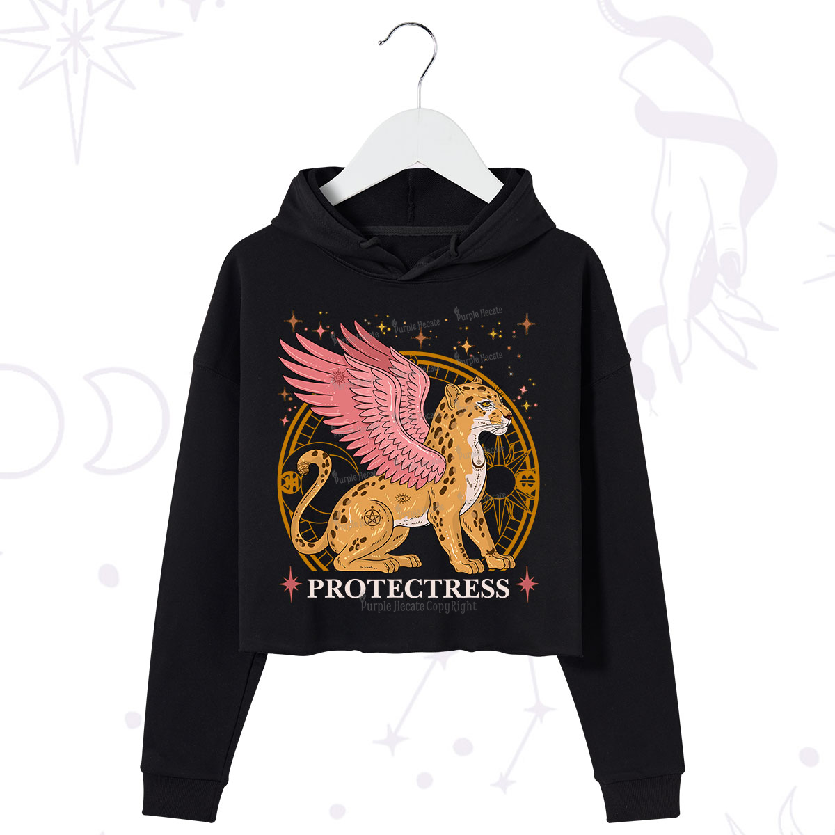 Purplehecate Celestial Protectress Crop Hoodie