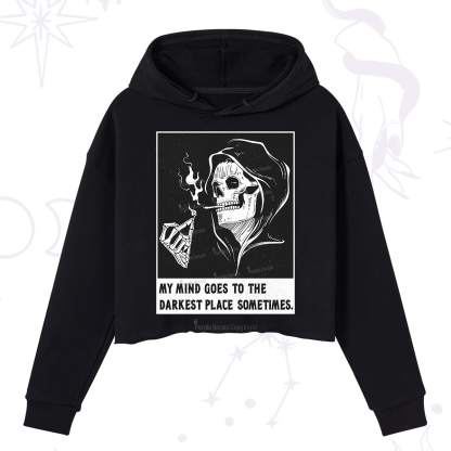 Purplehecate My Mind Goes To The Darkest Place Sometimes Crop Hoodie