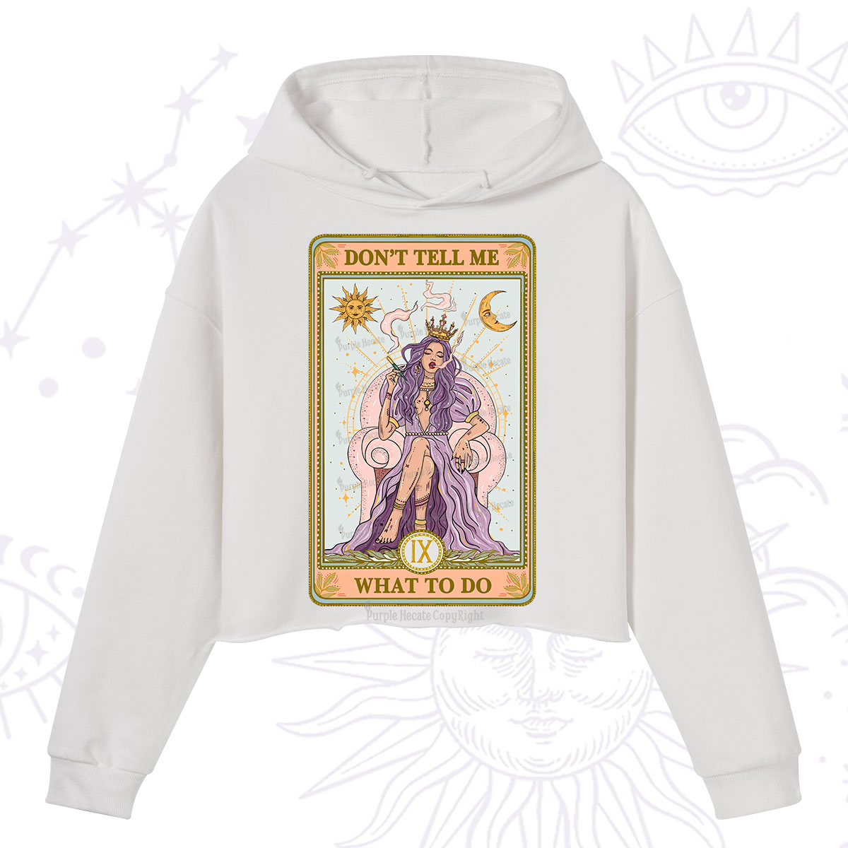 Purplehecate The Don't Tell Me What To Do Oracle Card Crop Hoodie