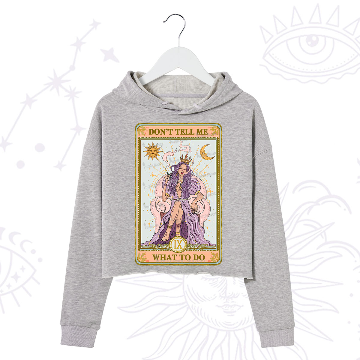 Purplehecate The Don't Tell Me What To Do Oracle Card Crop Hoodie