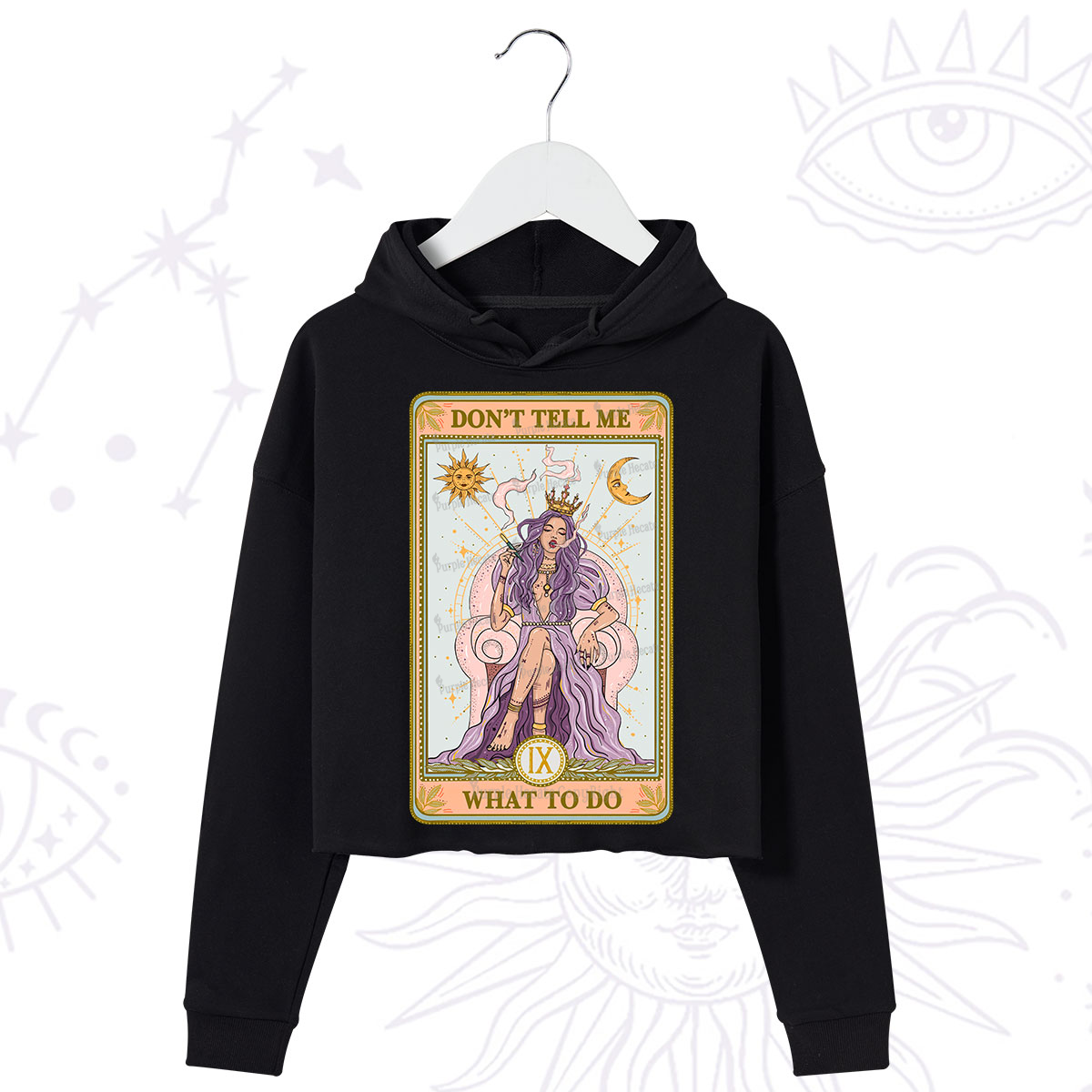 Purplehecate The Don't Tell Me What To Do Oracle Card Crop Hoodie
