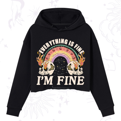 Purplehecate Everything Is Fine Crop Hoodie