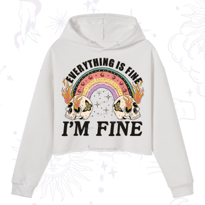 Purplehecate Everything Is Fine Crop Hoodie