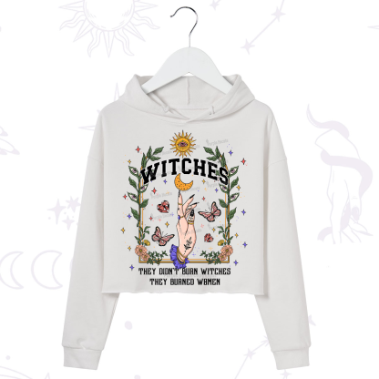 Purplehecate They Didn't Burn Witches They Burned Women Crop Hoodie