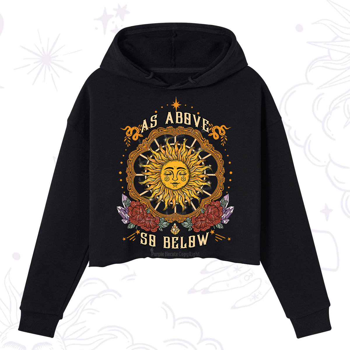 Purplehecate As Above So Below Crop Hoodie