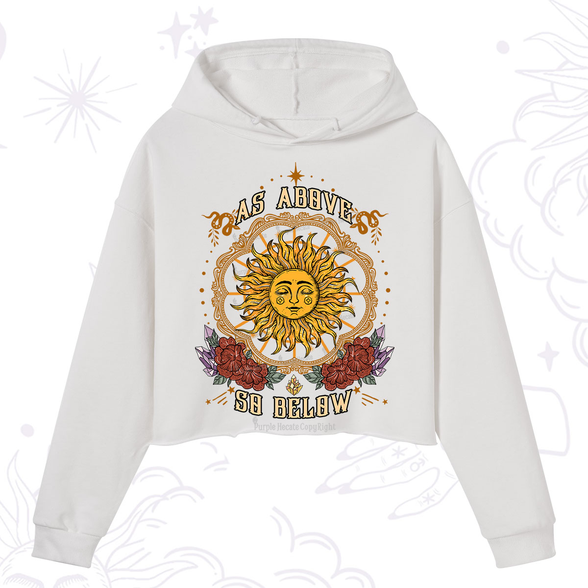Purplehecate As Above So Below Crop Hoodie