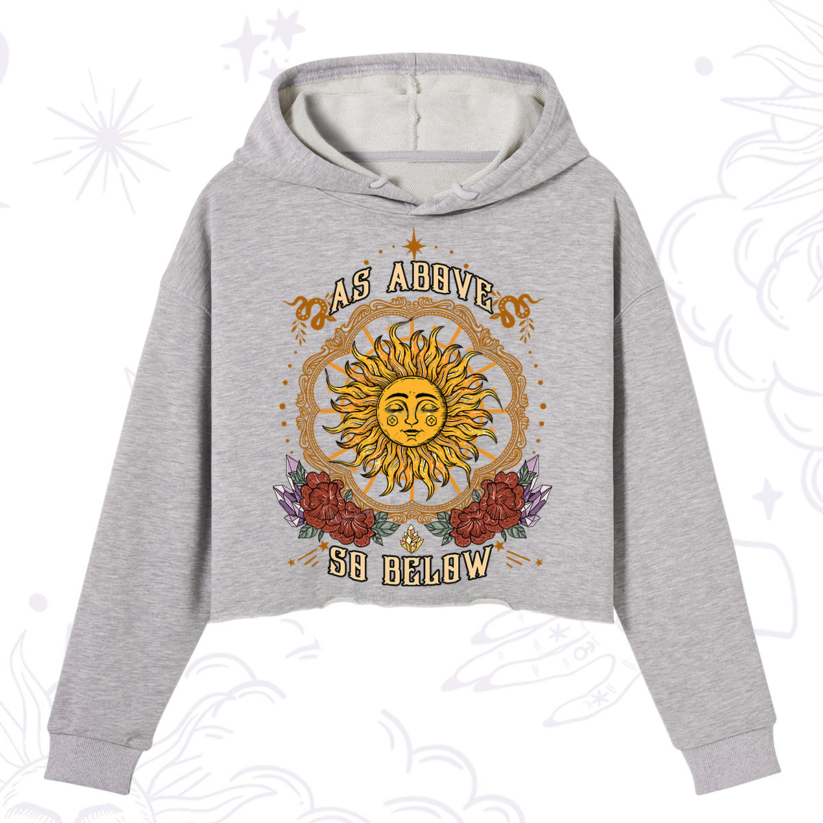 Purplehecate As Above So Below Crop Hoodie