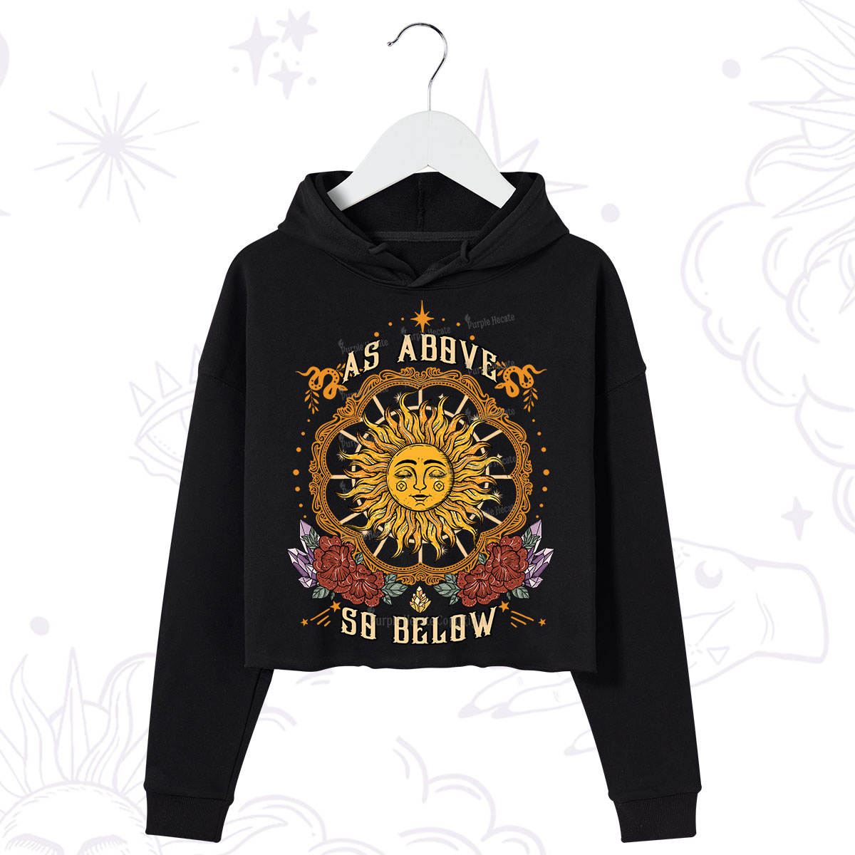 Purplehecate As Above So Below Crop Hoodie