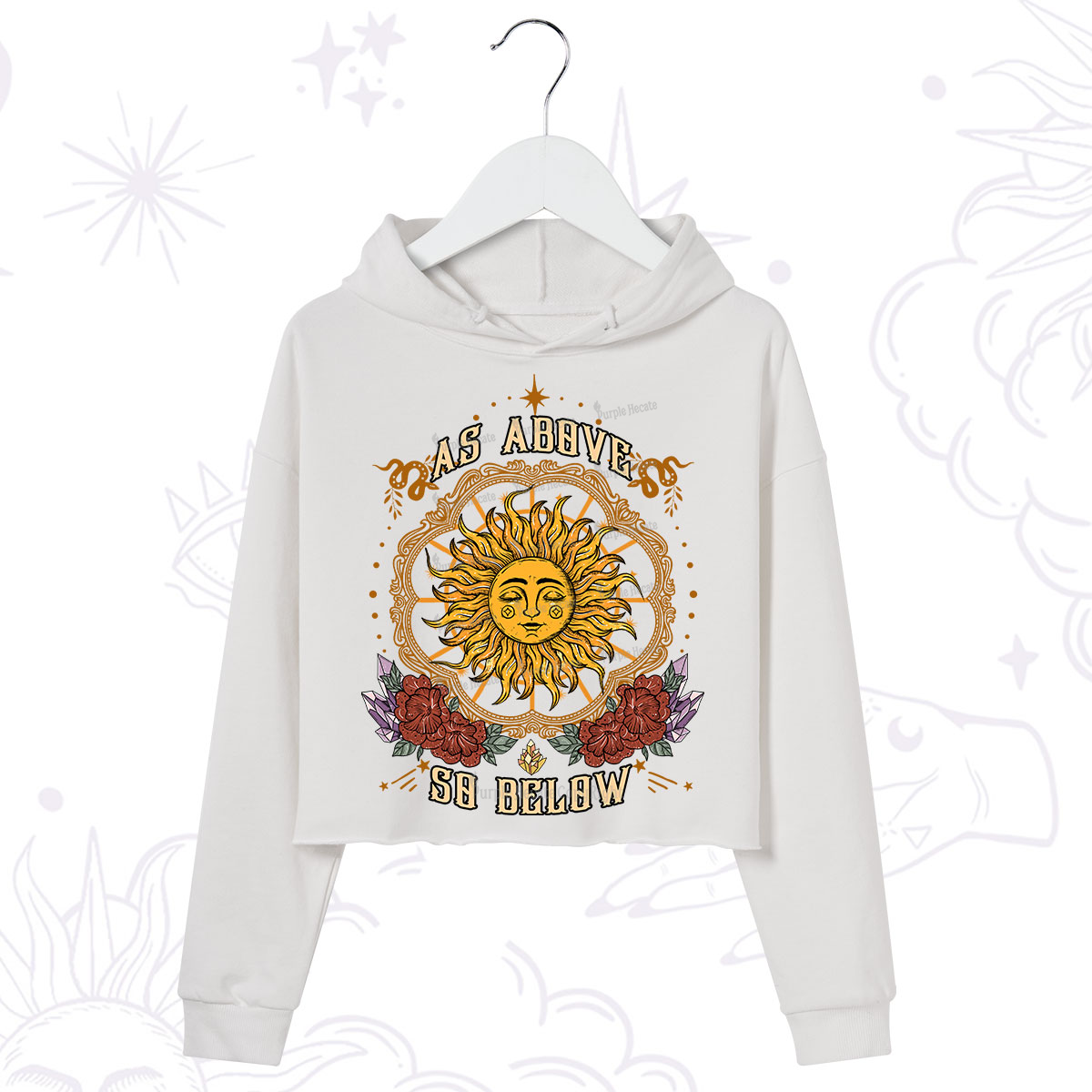 Purplehecate As Above So Below Crop Hoodie
