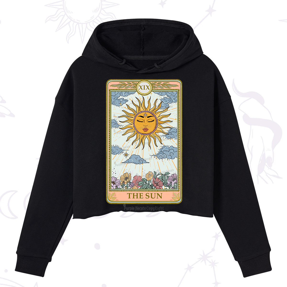 Purplehecate The Sun Tarot Crop Hoodie