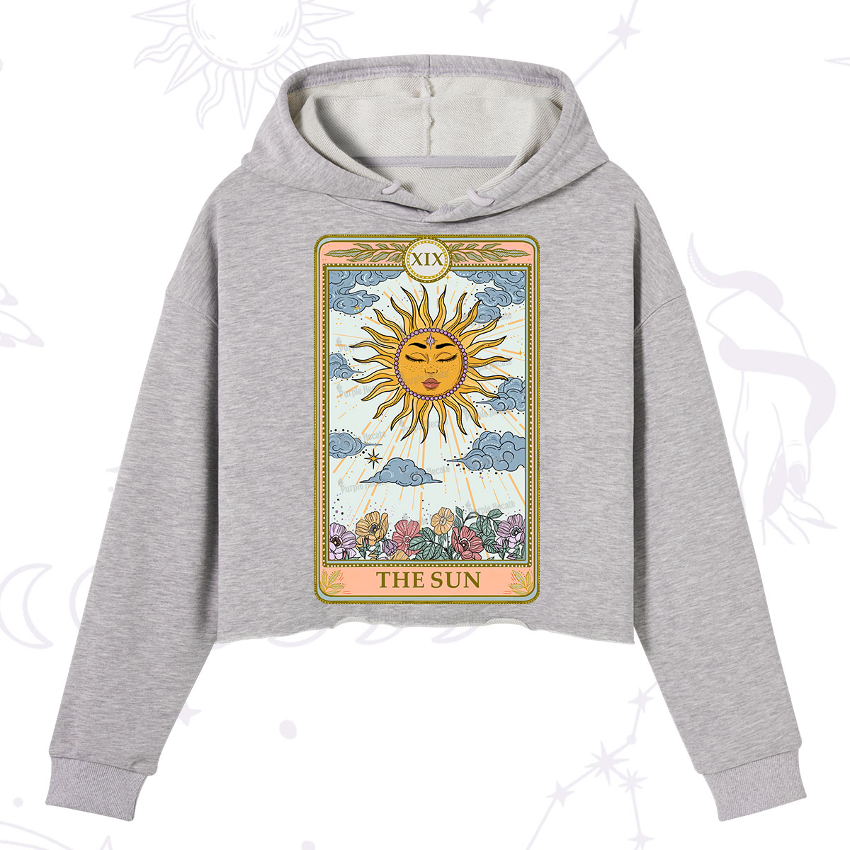 Purplehecate The Sun Tarot Crop Hoodie
