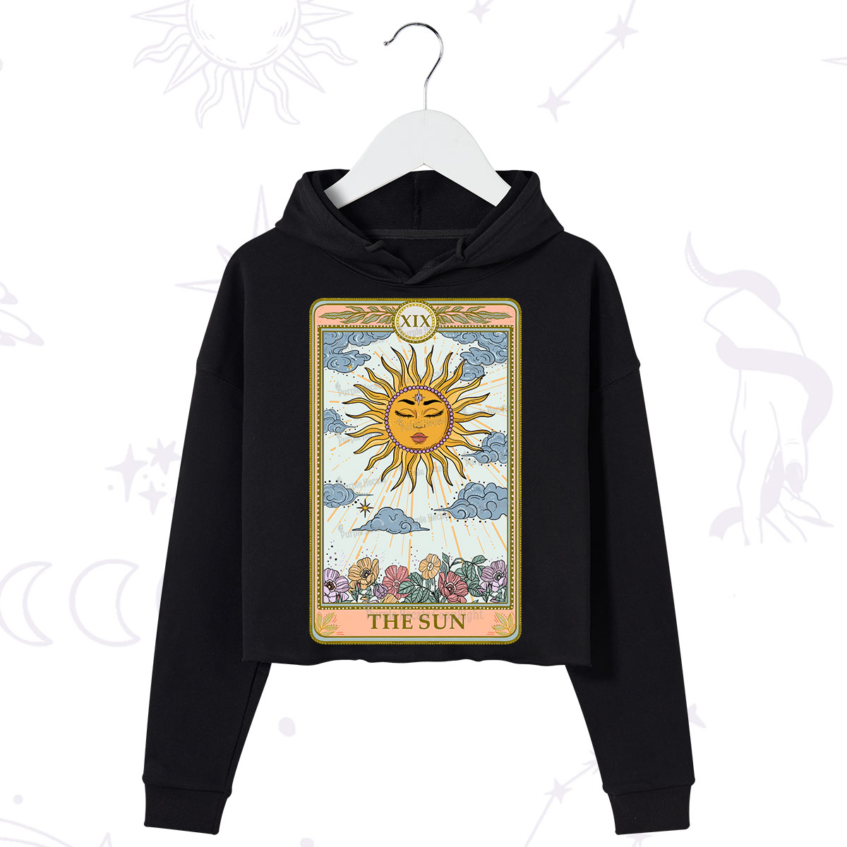 Purplehecate The Sun Tarot Crop Hoodie