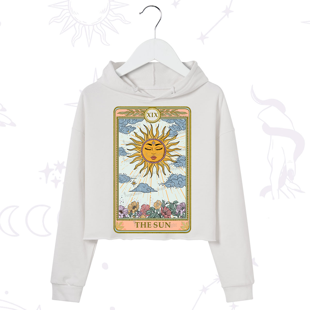 Purplehecate The Sun Tarot Crop Hoodie
