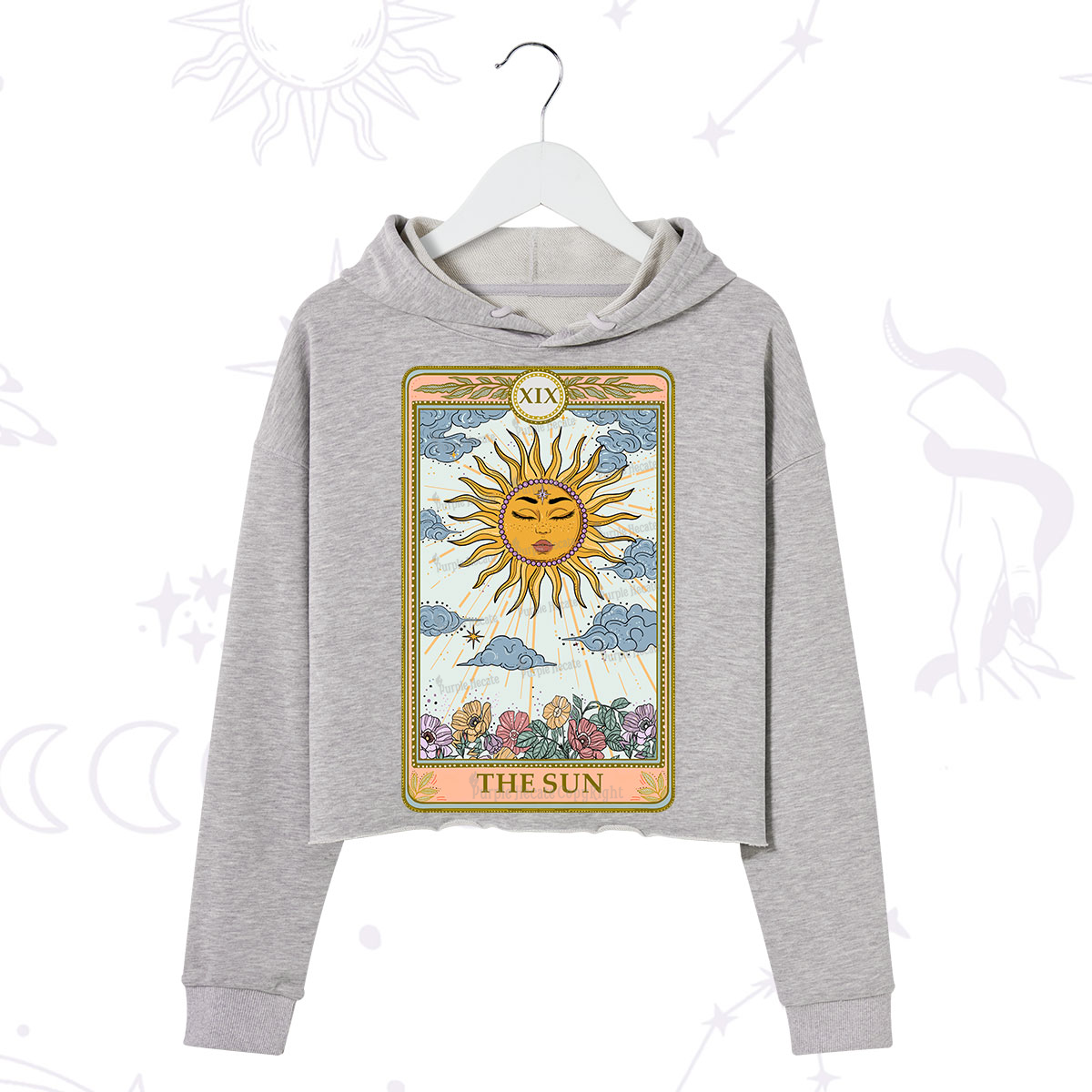 Purplehecate The Sun Tarot Crop Hoodie