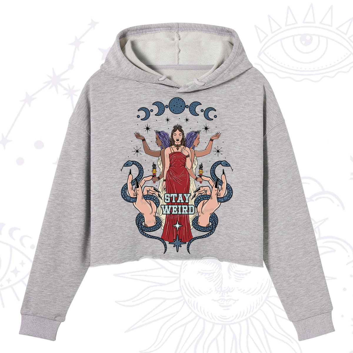 Purplehecate Stay Weird Goddess Crop Hoodie