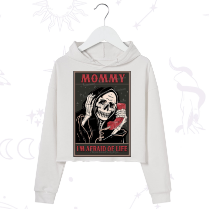 Purplehecate The Mommy I'm Afraid Of Life Oracle Card Crop Hoodie