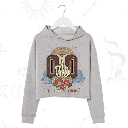 Purplehecate The Zero of Fucks No Apologies Crop Hoodie