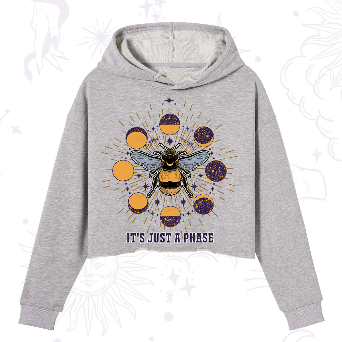 Purplehecate It's Just a Moon Bee Phase Crop Hoodie