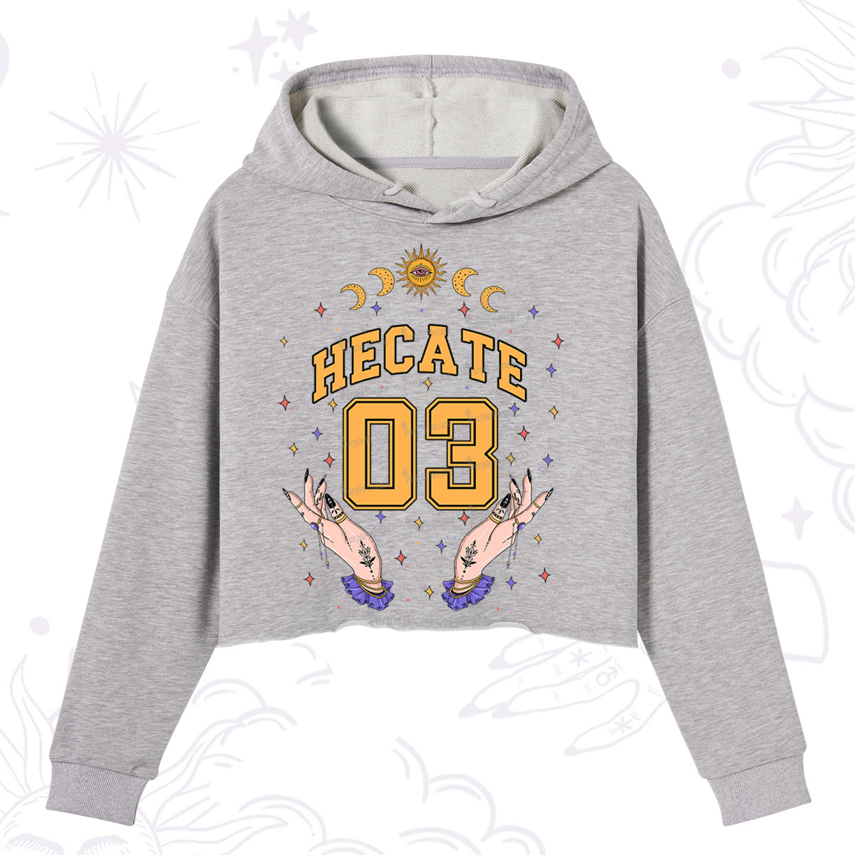 Purplehecate Hecate Moonlight Sorcery Crop Hoodie