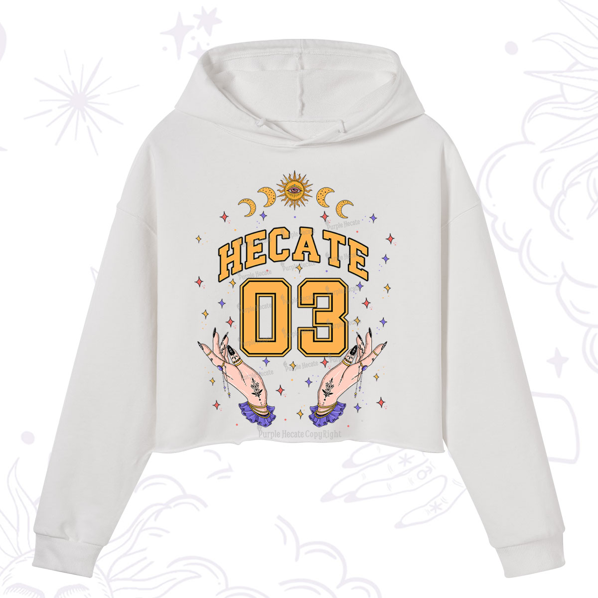 Purplehecate Hecate Moonlight Sorcery Crop Hoodie