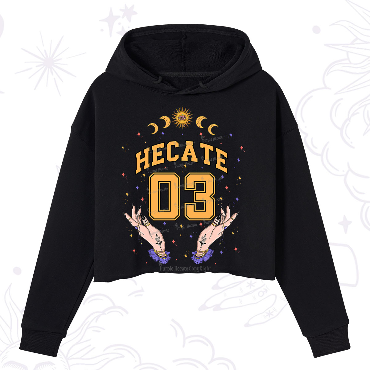 Purplehecate Hecate Moonlight Sorcery Crop Hoodie