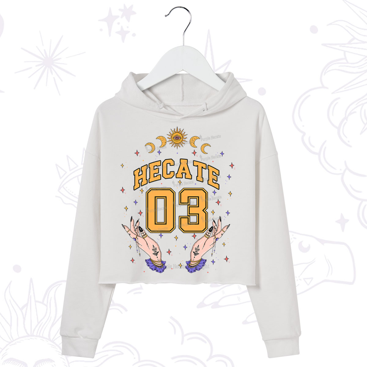 Purplehecate Hecate Moonlight Sorcery Crop Hoodie