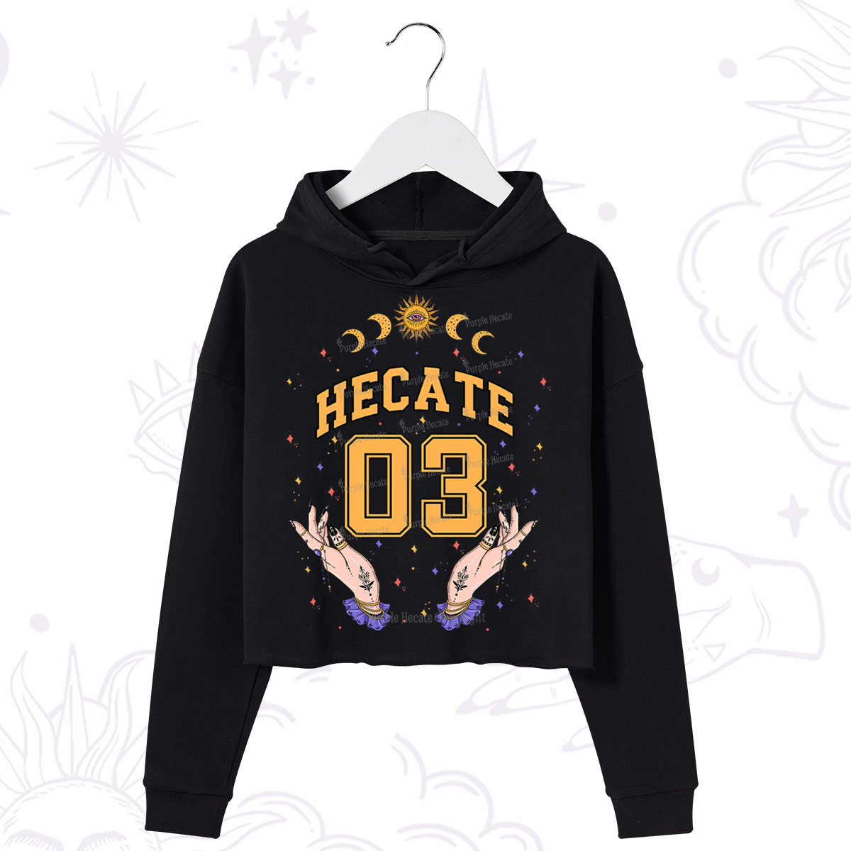 Purplehecate Hecate Moonlight Sorcery Crop Hoodie