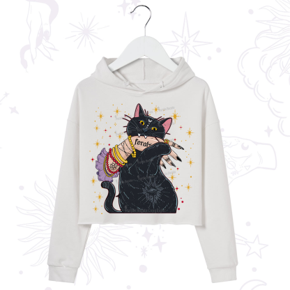 Purplehecate Feral Cat Crop Hoodie