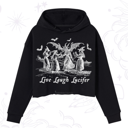 Purplehecate Live Laugh Lucifer Occult Crop Hoodie