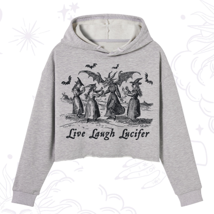 Purplehecate Live Laugh Lucifer Occult Crop Hoodie
