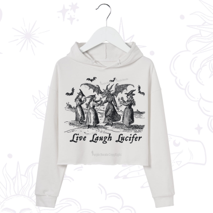 Purplehecate Live Laugh Lucifer Occult Crop Hoodie