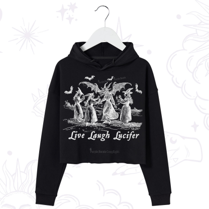 Purplehecate Live Laugh Lucifer Occult Crop Hoodie