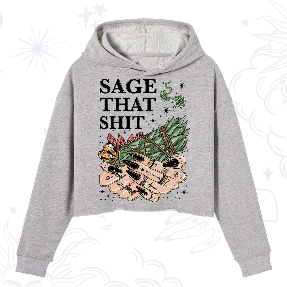 Purplehecate Smudge That Shit Crop Hoodie