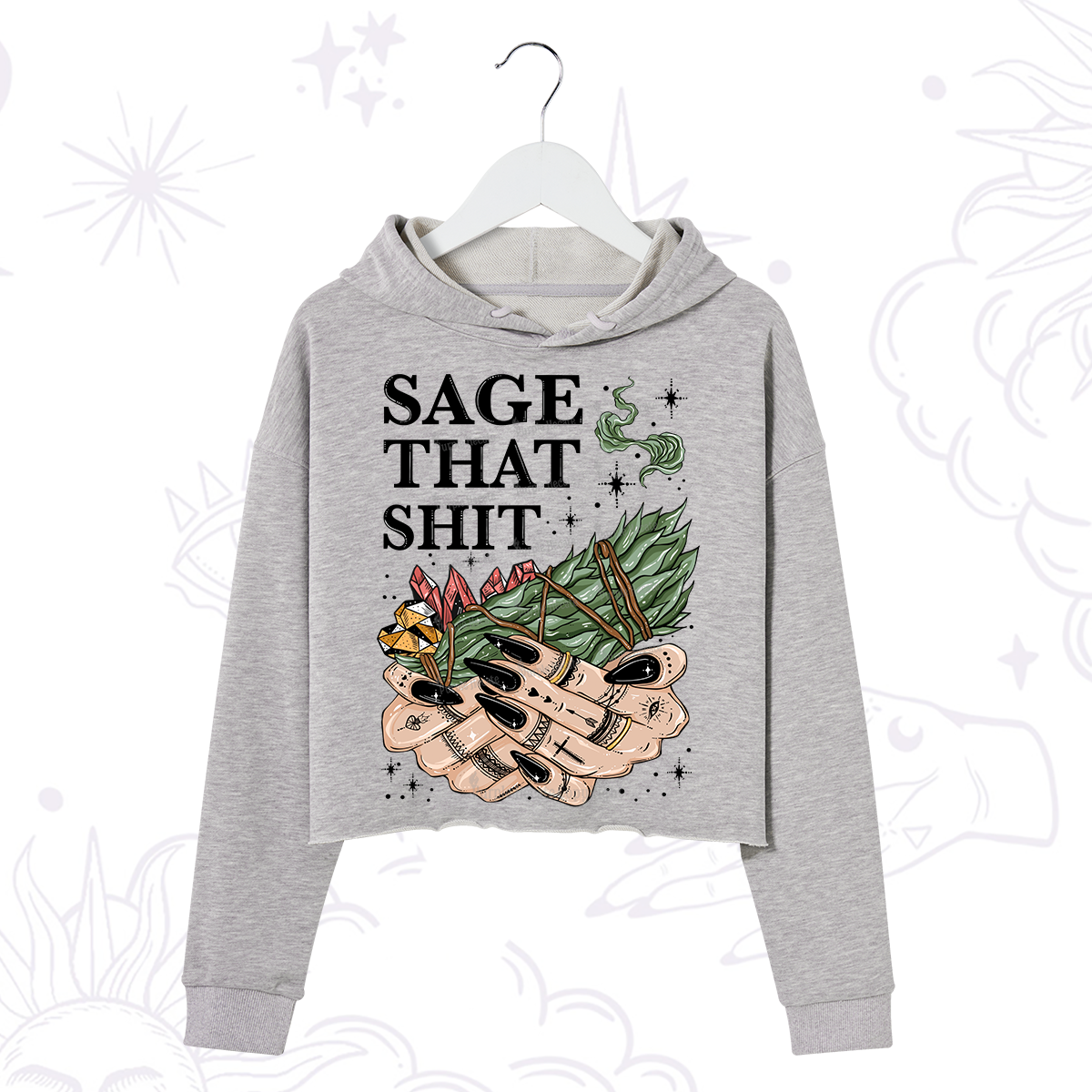 Purplehecate Smudge That Shit Crop Hoodie