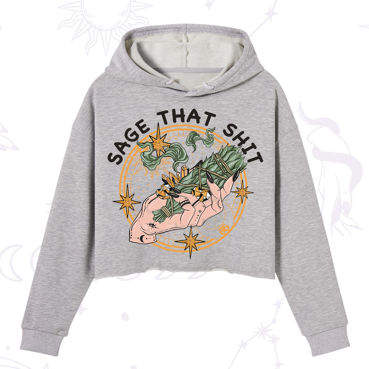 Purplehecate Smudge That Shit Crop Hoodie