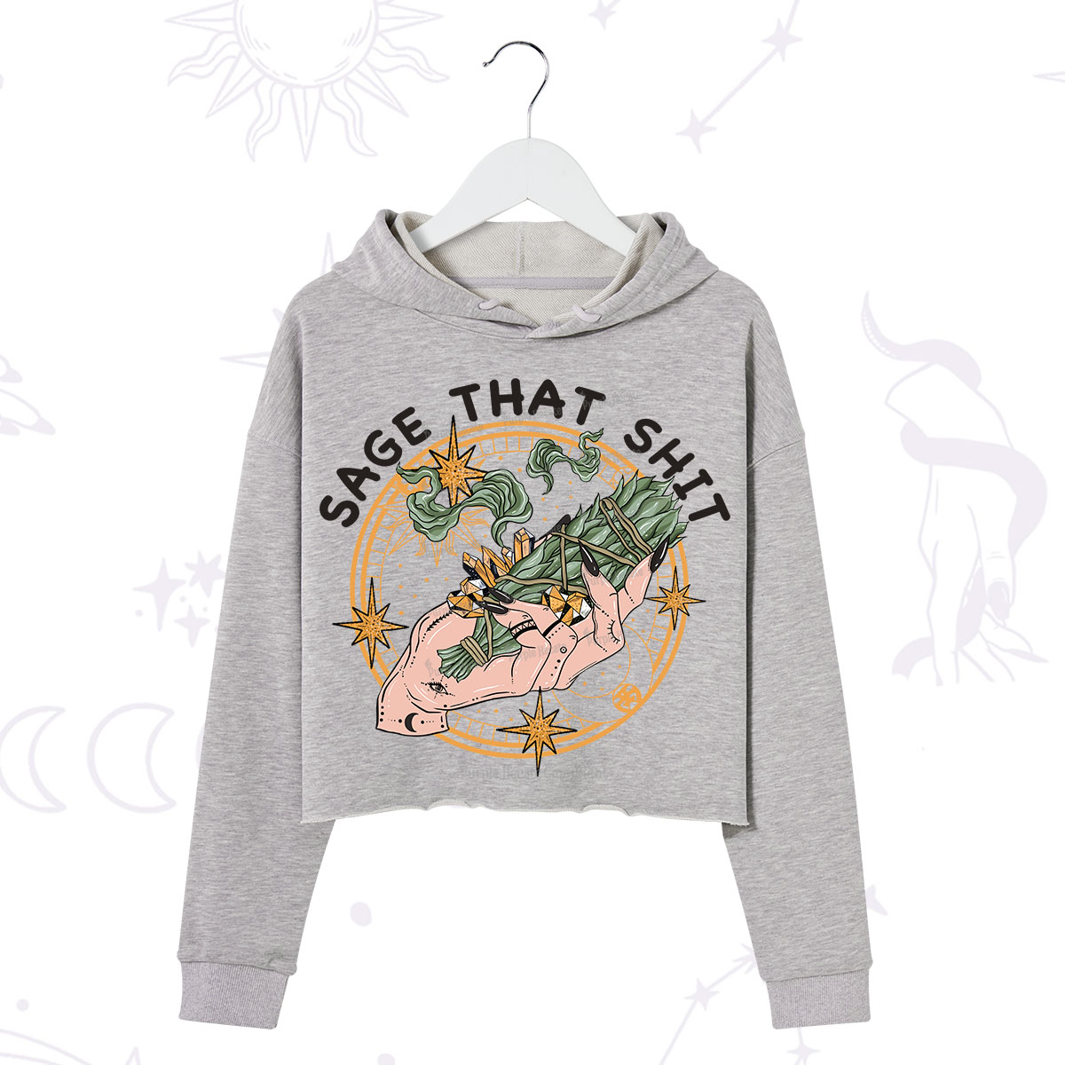 Purplehecate Smudge That Shit Crop Hoodie