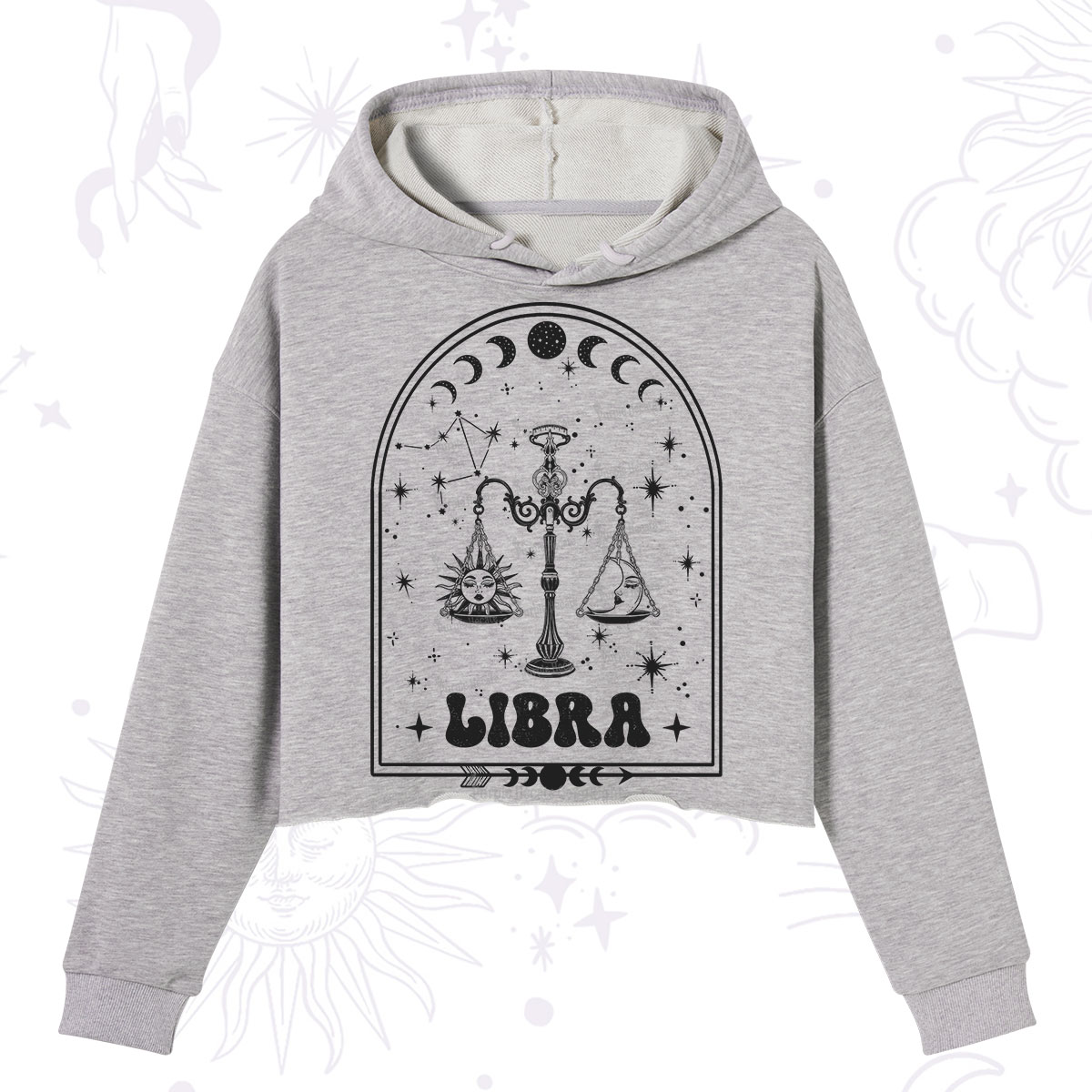 Purplehecate Zodiac Libra Under the Stars Crop Hoodie