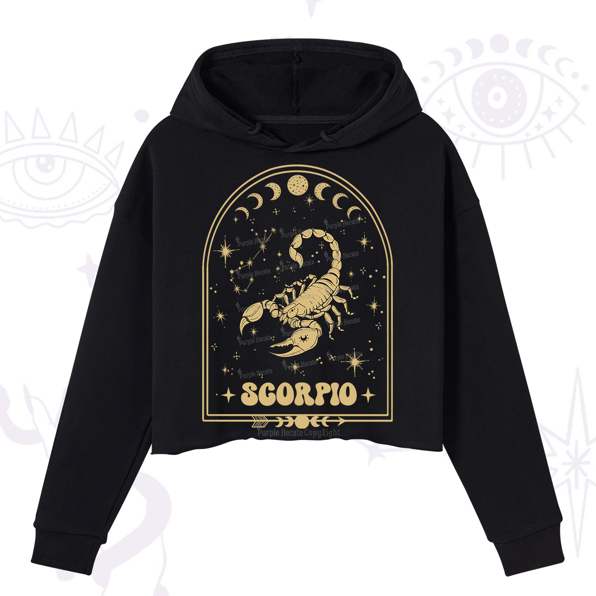 Purplehecate Zodiac Scorpio Under the Stars Crop Hoodie