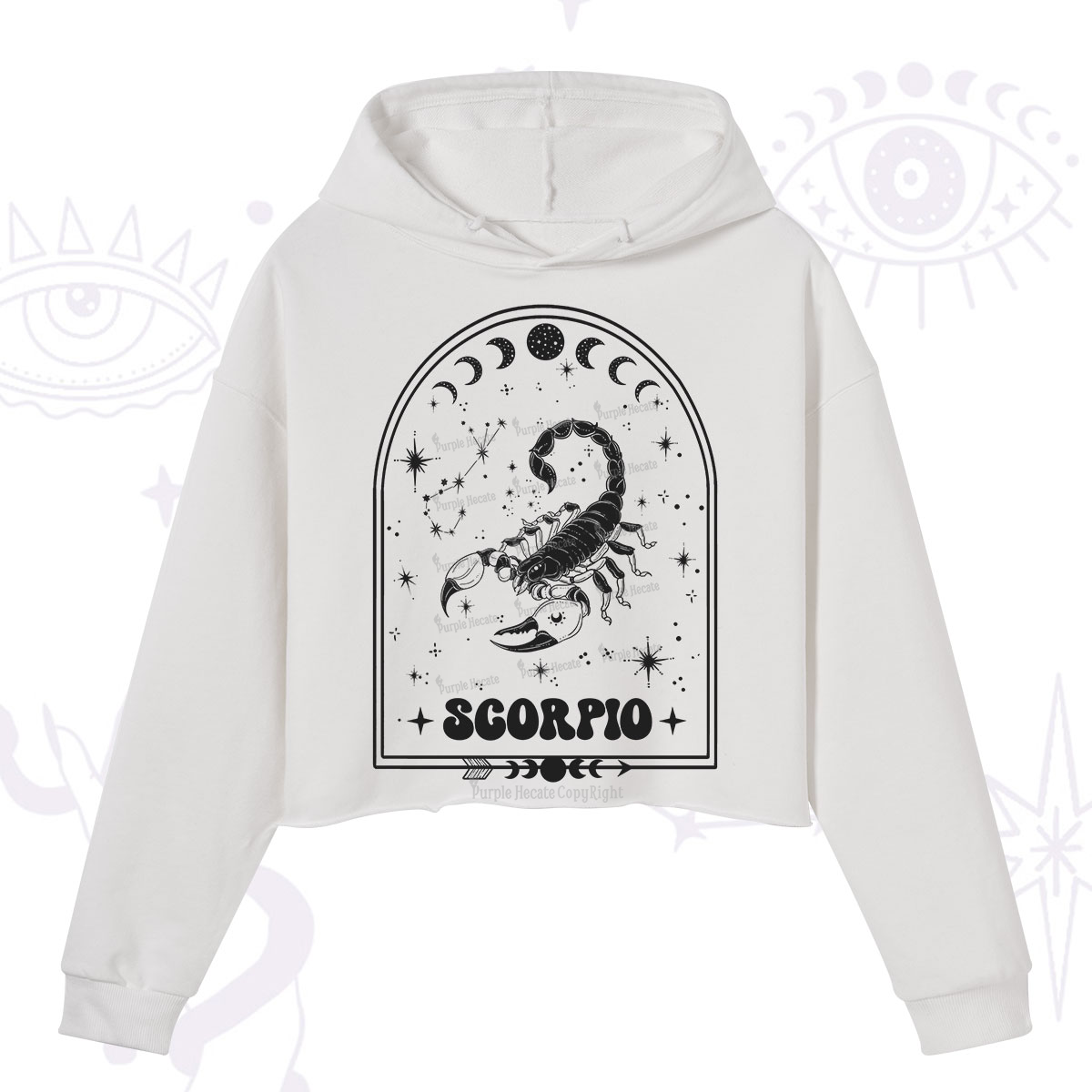 Purplehecate Zodiac Scorpio Under the Stars Crop Hoodie