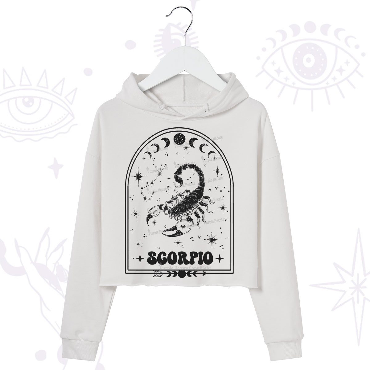 Purplehecate Zodiac Scorpio Under the Stars Crop Hoodie