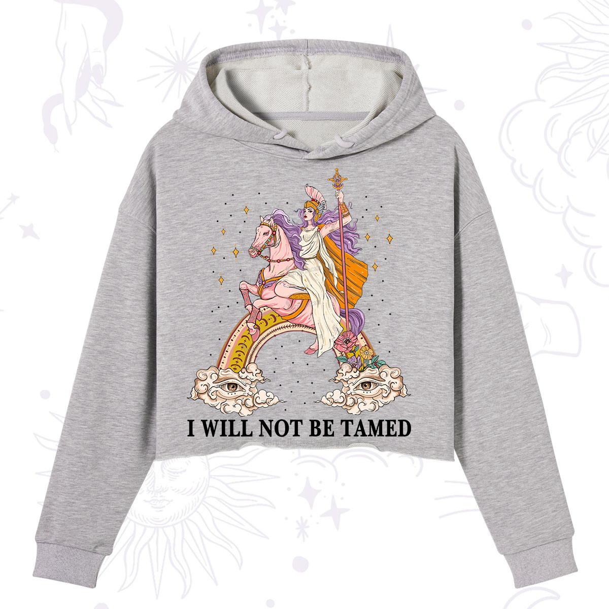 Purplehecate I Will Not Be Tamed Crop Hoodie