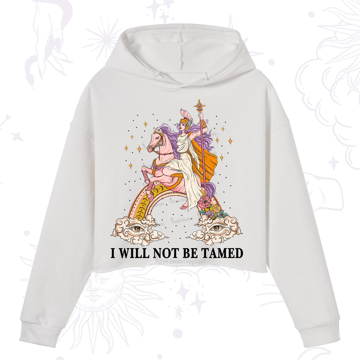 Purplehecate I Will Not Be Tamed Crop Hoodie
