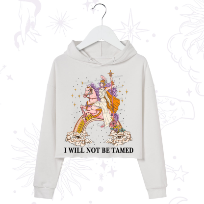 Purplehecate I Will Not Be Tamed Crop Hoodie