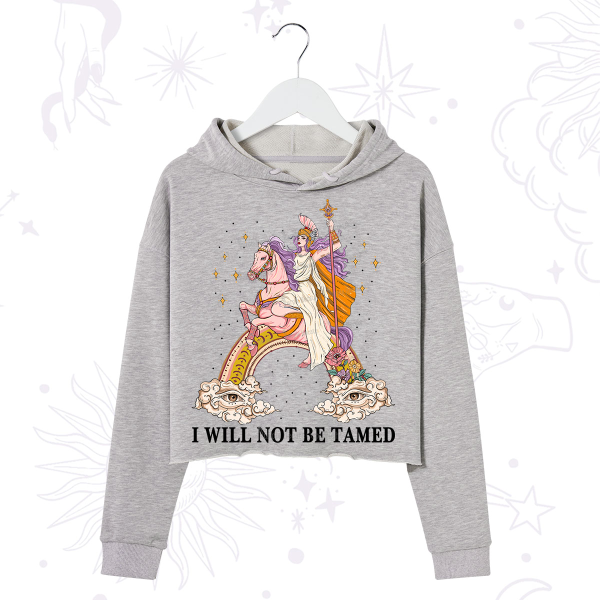 Purplehecate I Will Not Be Tamed Crop Hoodie